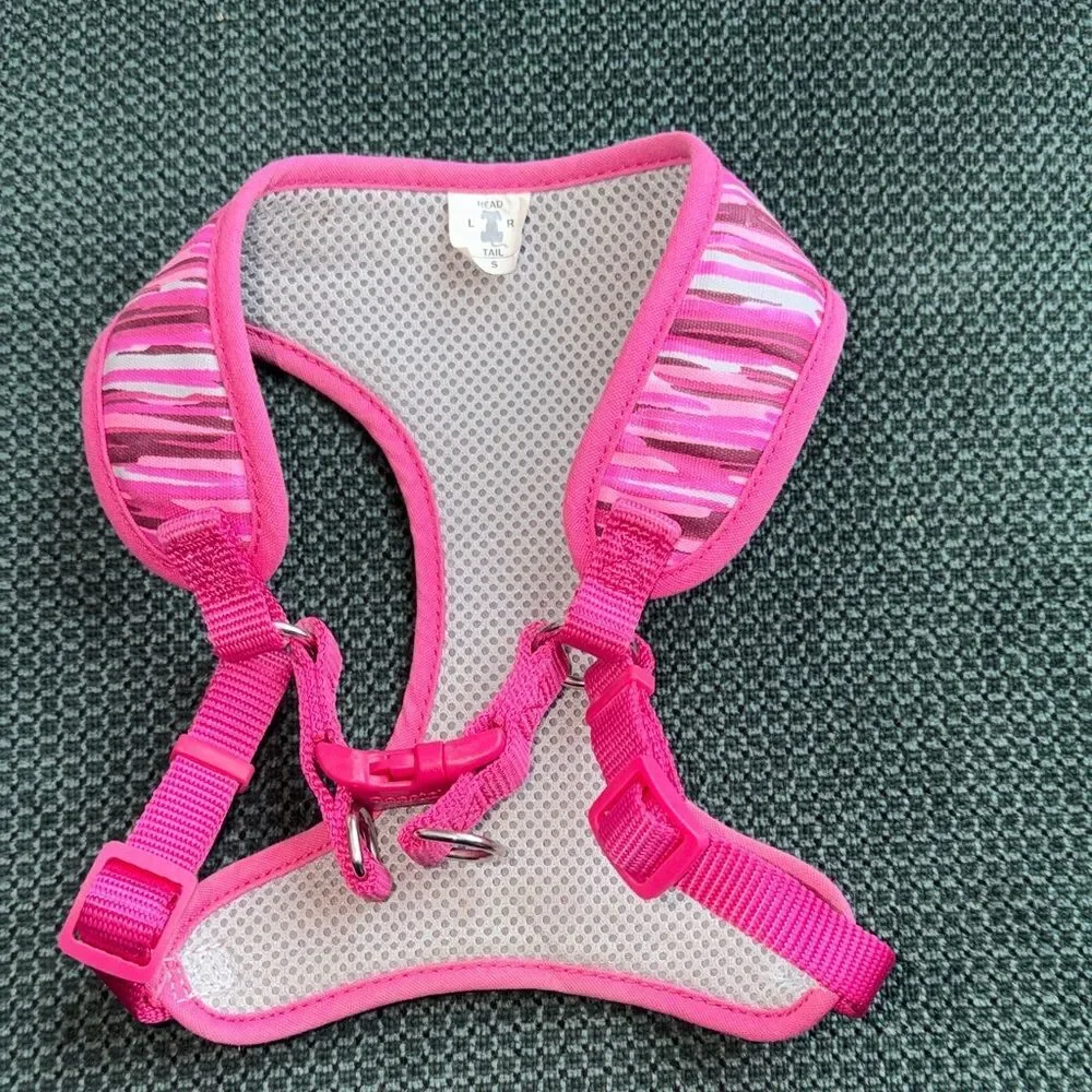 Pink Striped Dog Harness